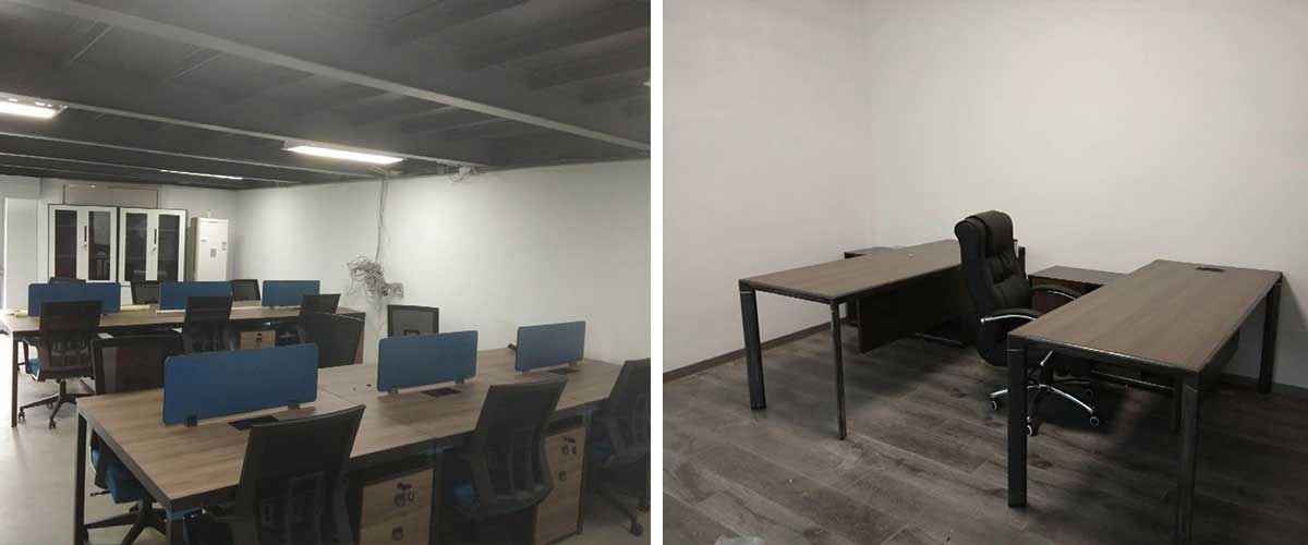 上海特莱电新能源员工办公桌安装
